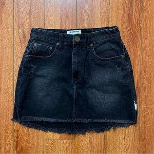 One X One Teaspoon Junkyard Black Denim Mini Skirt
